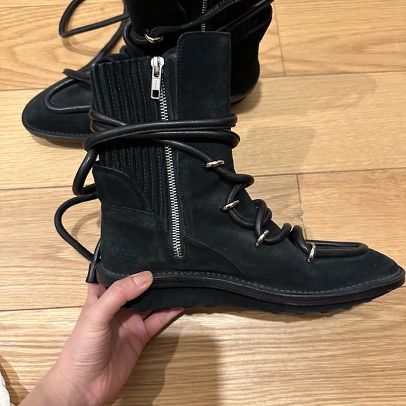 Balenciaga Suede Ankle Lace-Up Boots - Picture 2 of 8